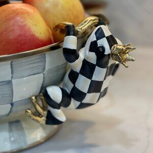 MacKenzie-Childs Courtly Check Frog Prince Pot/Bowl Climber — Figural Accent